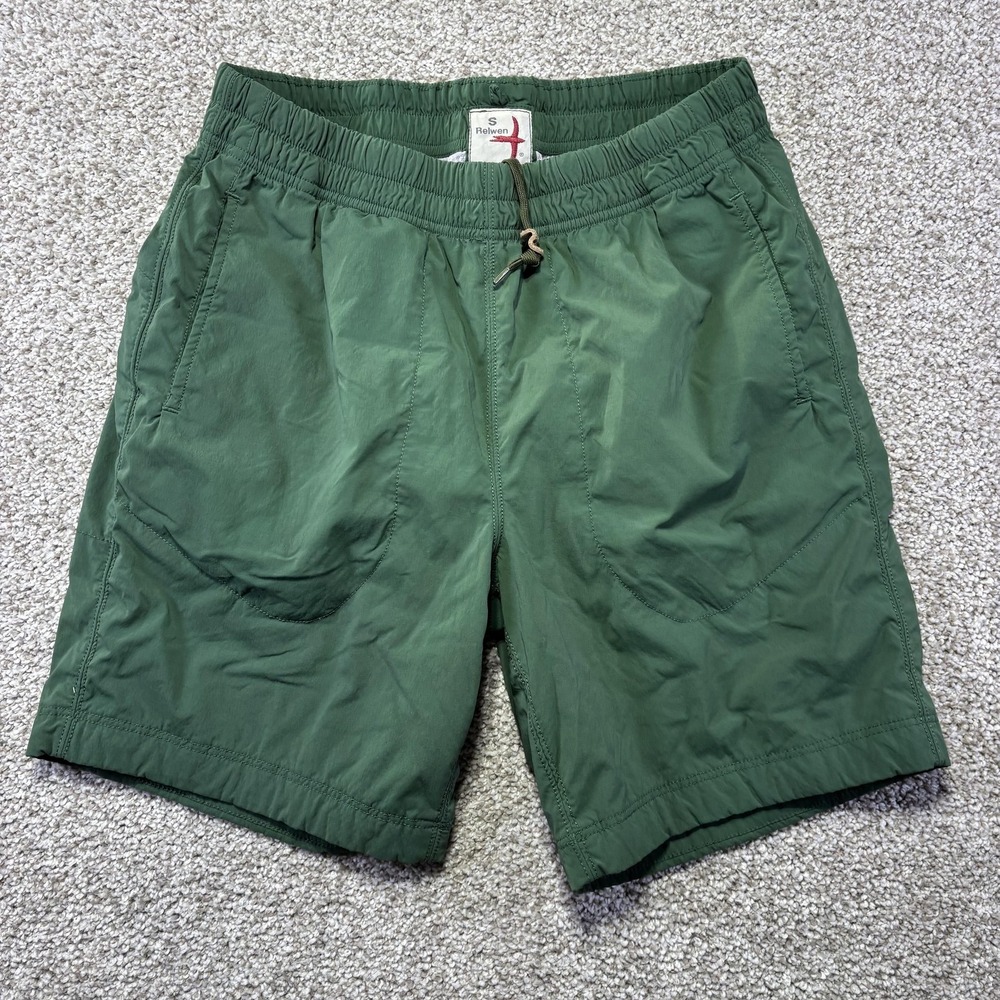 Relwen Swim Trunks Mens Small Green Lined Built In Brief Quick Dry Pockets